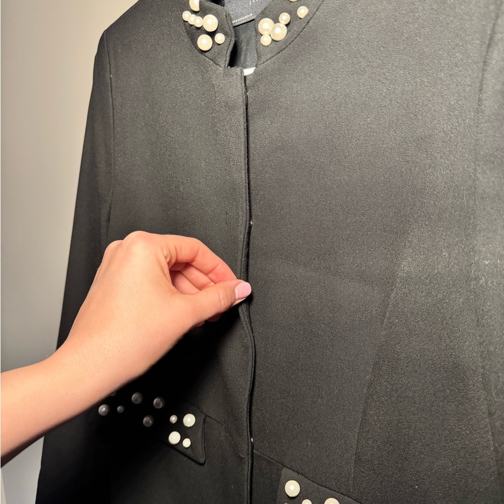 Zara Studded Blazer Coat in Black, Size M NWT - Picture 7 of 16